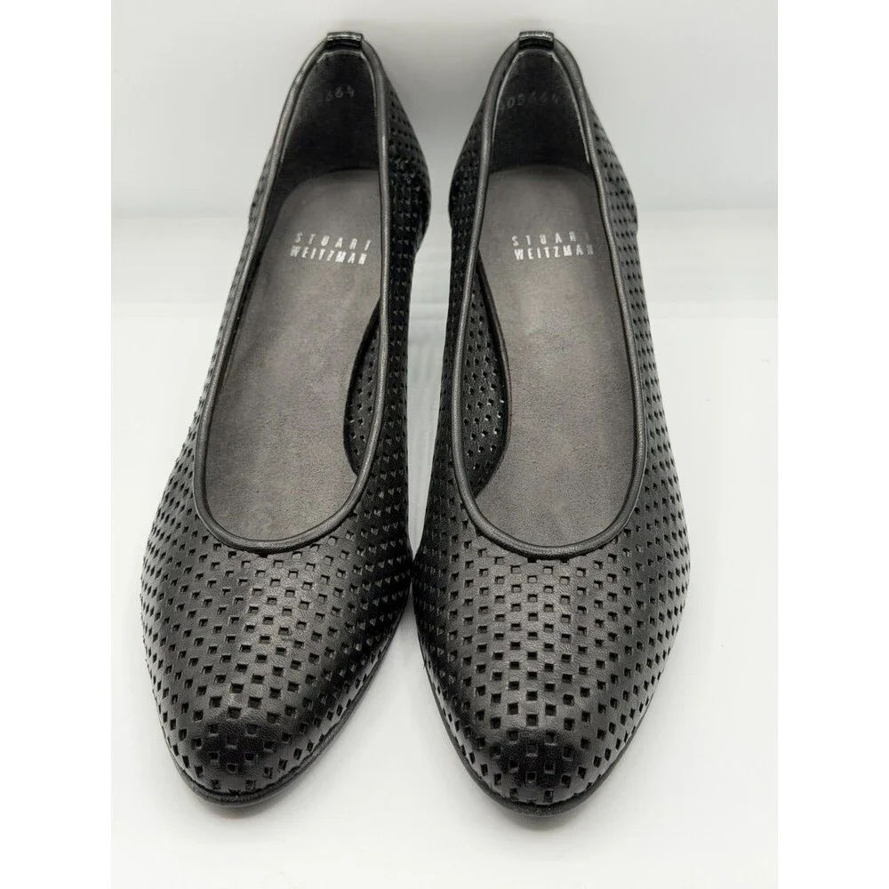 Stuart Weitzman Womens Perforated Slip On Leather Heels Size M6.5